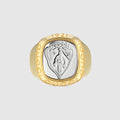 Gucci crest signet ring - gold-toned brass