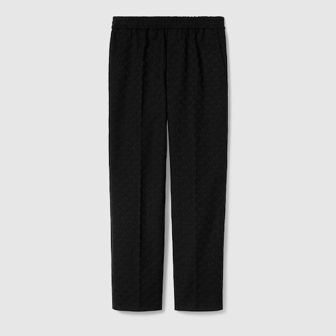 GG cotton blend canvas pant - black
