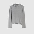 Wool silk blend hooded cardigan - grey