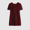 Embroidered cotton velvet dress - Gucci Rosso Ancora red
