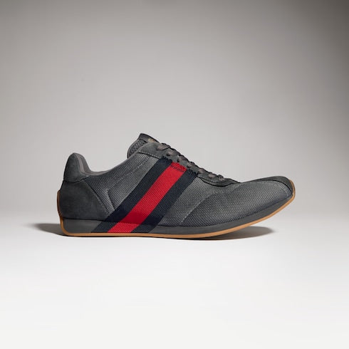 Men's Gucci Tempo sneaker - dark grey mesh and suede
