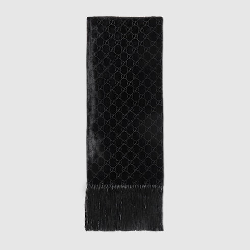 GG velvet devoré stole - black