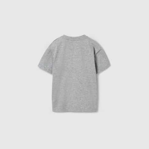 Baby cotton T-shirt with print - light grey