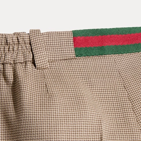 Baby chevron wool shorts - brown and cream
