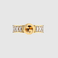 Gucci Blondie wide crystal ring - light gold-toned brass