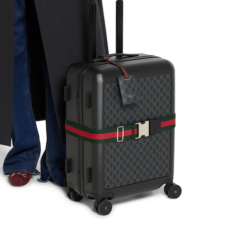 Luggage elastic Web band - green and red canvas