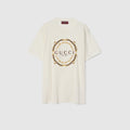 Cotton jersey T-shirt with print - ivory