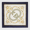 "Your Majesty" printed silk carré - multicolor