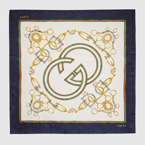 "Your Majesty" printed silk carré - multicolor