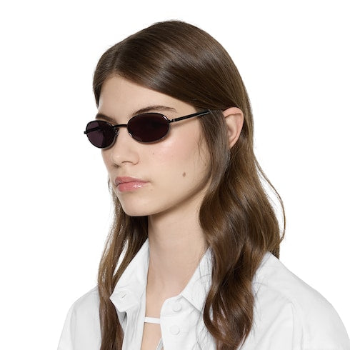 Oval frame sunglasses - dark ruthenium