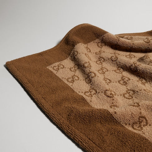 GG cotton terrycloth beach blanket - camel