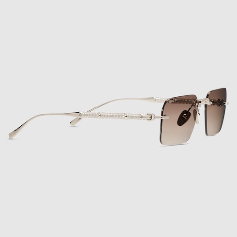 Frameless rectangular sunglasses - silver