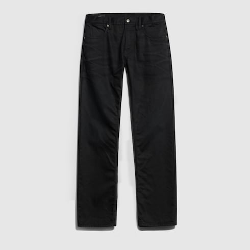 Cotton denim pants - black