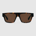 Rectangular frame sunglasses - dark tortoiseshell