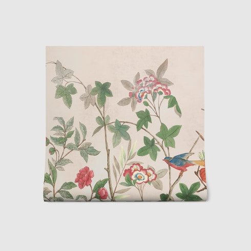 Beige Tian Print Wallpaper - Beige
