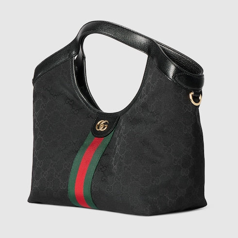 Gucci Giglio small tote bag - black GG canvas