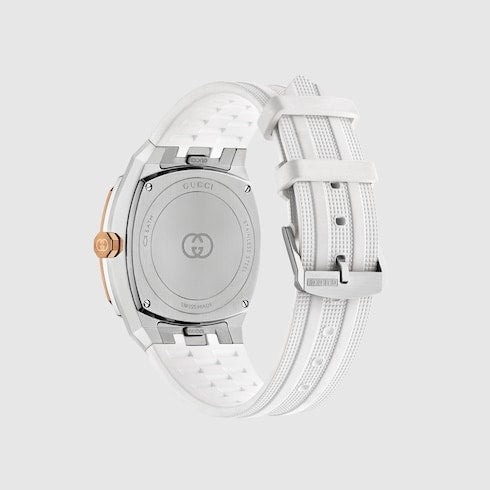 GUCCI 25H watch, 36mm - white rubber