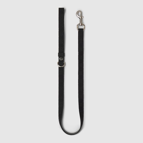 Small/medium pet leash - black GG canvas