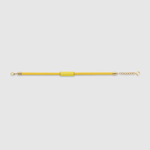 Bracelet with enamel Gucci - light yellow leather