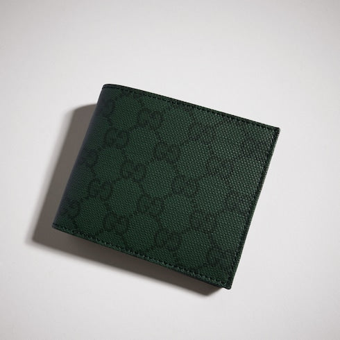 Gucci Essence Classic bi-fold wallet - dark green GG canvas