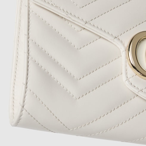 GG Marmont wallet on chain - white leather