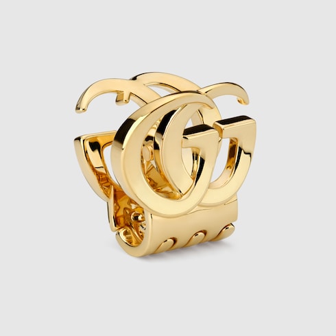 Hair clip with Double G - gold-toned brass