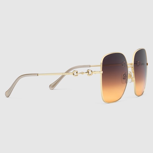 Oversize square-frame sunglasses - gold and multicolor