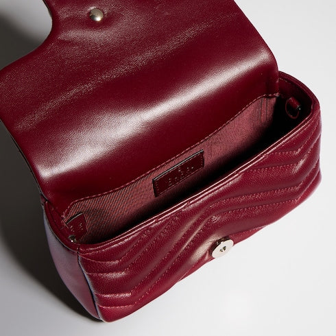 GG Marmont mini shoulder bag - Rosso Ancora red leather