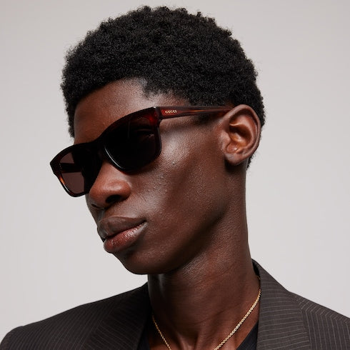 Rectangular-frame sunglasses - brown