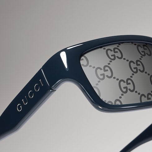 Rectangular-frame sunglasses - blue