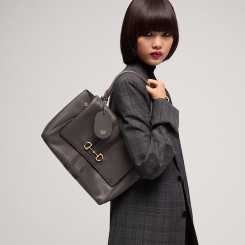 Paparazzo medium top handle bag - dark grey leather