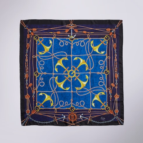 "Lungomare" printed silk carré - multicolor