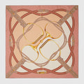 Printed silk jacquard carré - Light pink and pink
