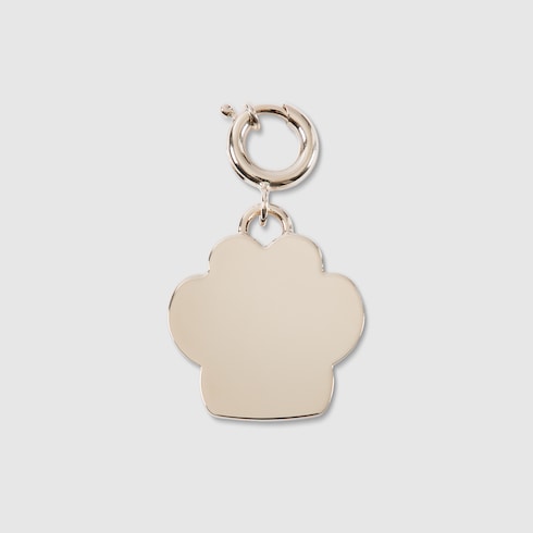 Paw-shaped charm - brass and Rosso Ancora red enamel