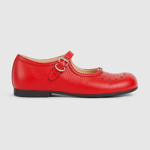 Children's ballet flat - red leather