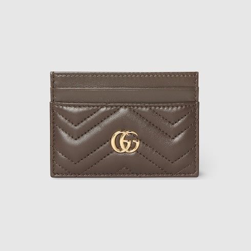 GG Marmont card case - dark taupe leather