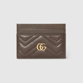GG Marmont card case - dark taupe leather