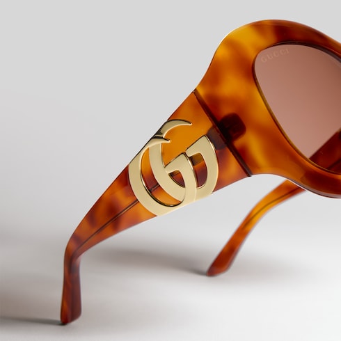 Round frame sunglasses - orange tortoiseshell