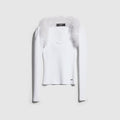 Rib viscose tank top with cardigan - white