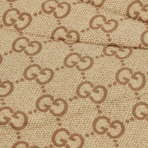 Printed silk twill headband - brown and light brown