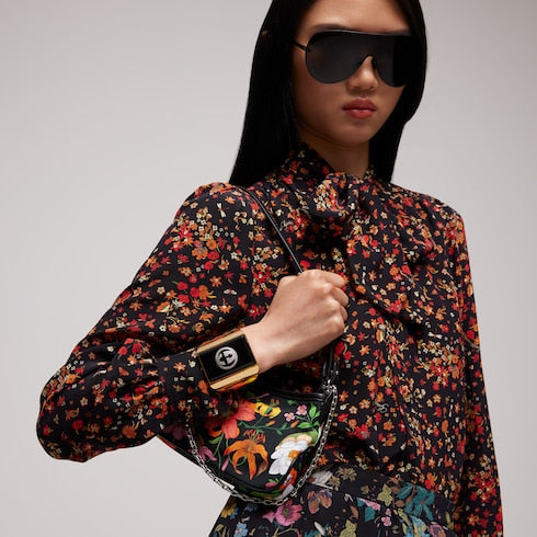 Gossip small shoulder bag - black and multicolor nylon