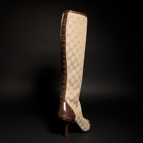 Women's Savoy boot - sand and brown GG canvas