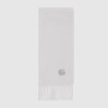 Cashmere scarf with patch - grey and light grey