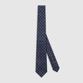 Double G silk jacquard tie - blue
