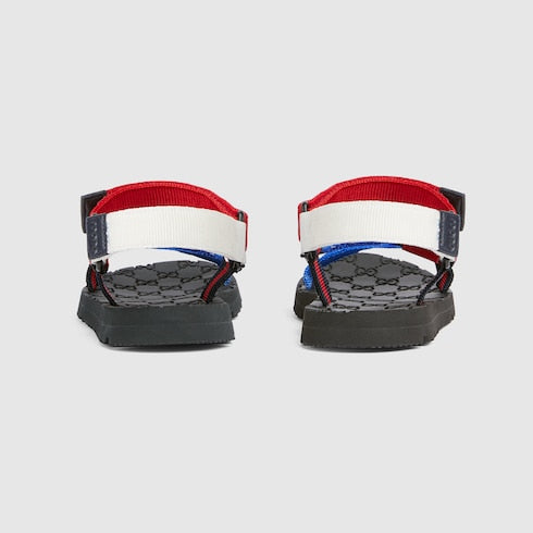 Children's sandals with Web - blue and red gros-grain
