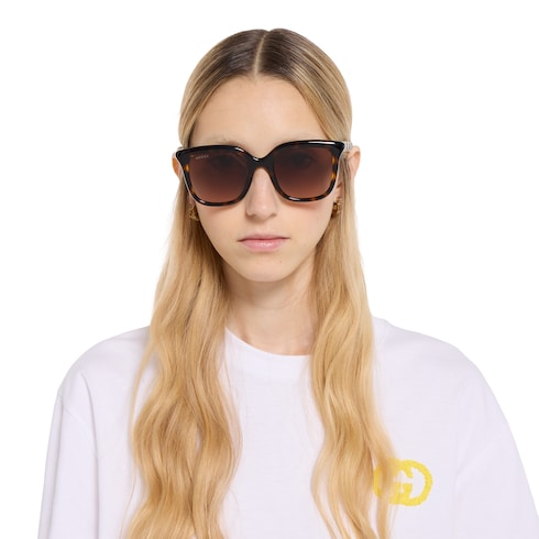 Square frame sunglasses - dark brown tortoiseshell