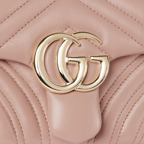 GG Marmont small shoulder bag - pink beige leather