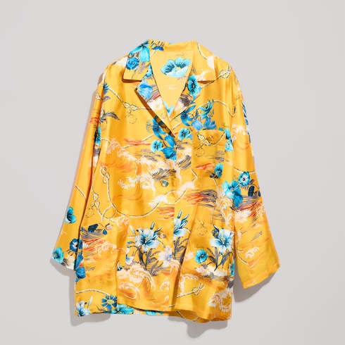 Printed silk twill shirt - multicolor