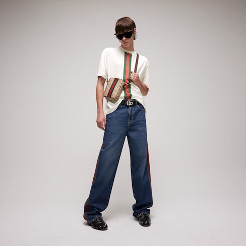 Cotton jersey T-shirt with print - white