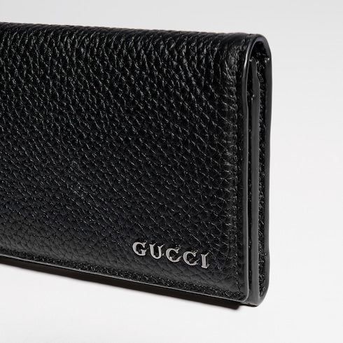 Card case wallet with Gucci logo - black leather